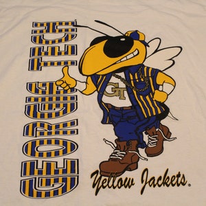 Vintage Georgia Tech Yellow Jackets White Graphic T Shirt XL