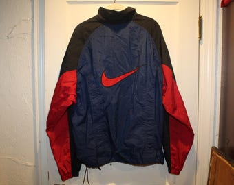 Nike Big Logo Embroidery Jacket Windbreaker Vintage 90s - Etsy