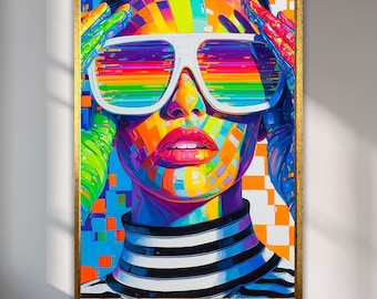 Vibrant Pop Art Woman – Colorful Portrait Wall Art Print