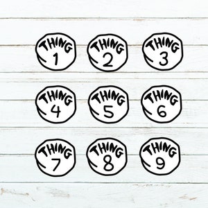 Thing 1-9 SVG Cut File: Dr. Seuss Inspired (Digital Download)