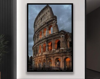 Fotografía del Coliseo de Roma, lámina decorativa para pared