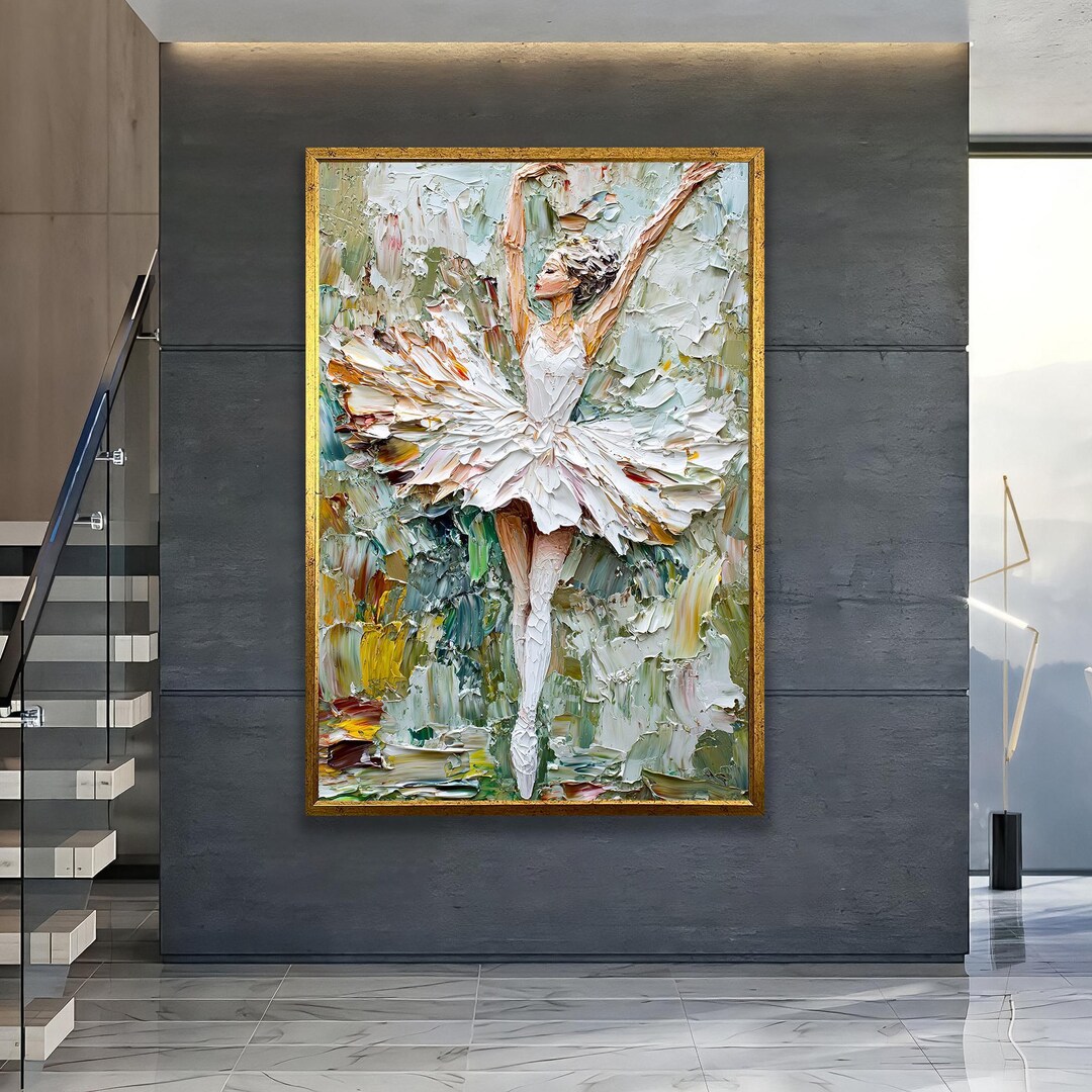 Abstract Ballet Dancer Canvas Art: Textured Ballerina Painting - Etsy