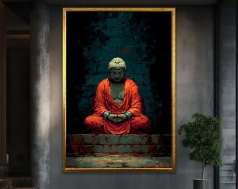 Toile d'art bouddha zen : impression de méditation minimaliste pour une maison tranquille