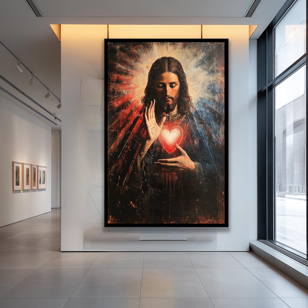 Sacred Heart Jesus Wall Art Print – Christian Religious Home Decor ...