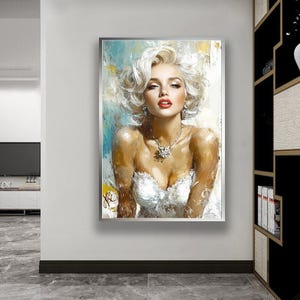 Marilyn Monroe Canvas Print: Iconic White Dress, Vintage Hollywood Glamour image 1