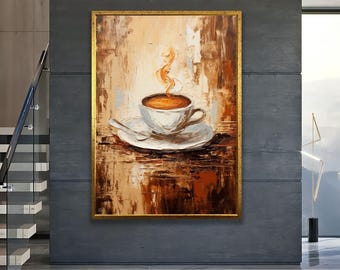 Coffee Art Canvas Print: Modern Kitchen Cafe Decor