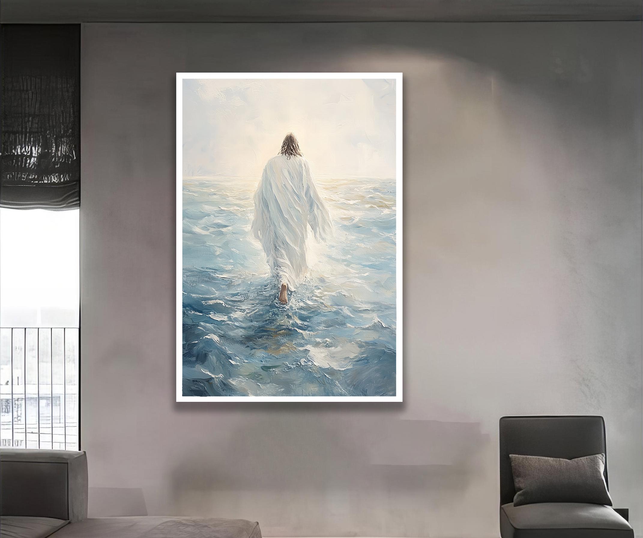 Jesus Walking on Water Canvas Print: Christian Faith Wall Decor - Etsy