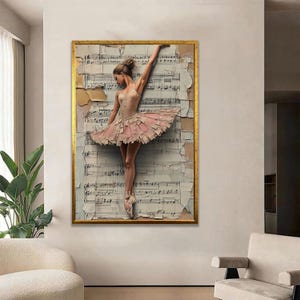 Soft Pastel Ballet Dancing Girl Painting On Canvas Girl With Ballerina Laces Textured Wall Art Artistic Wall Decor Living Room Decor