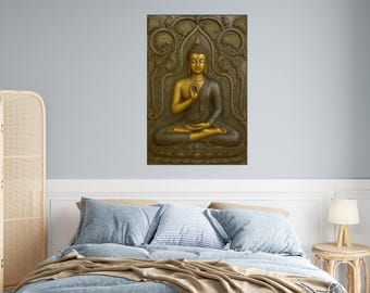 Toile d'art murale bouddha : décoration de méditation zen asiatique