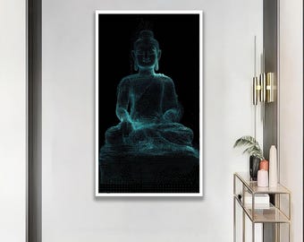 Impression sur toile de bodhisattva : portrait spirituel bouddhiste zen