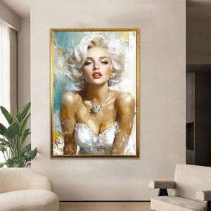 Marilyn Monroe Canvas Print: Iconic White Dress, Vintage Hollywood Glamour image 3
