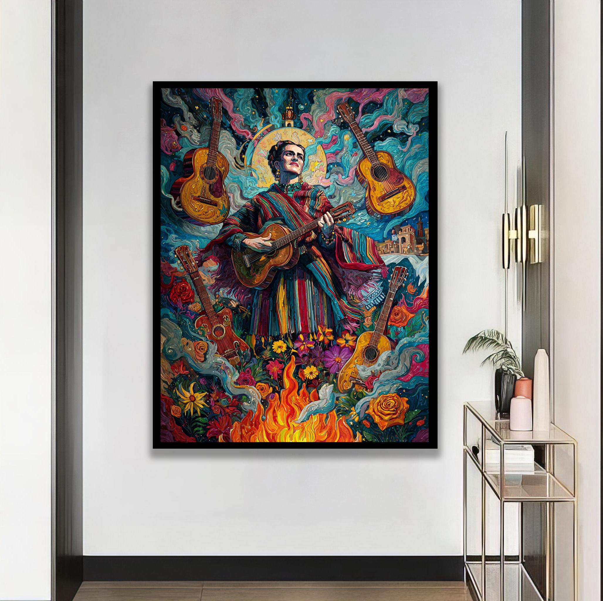 Chavela Vargas Canvas Print: Surreal Mexican Folk Art Portrait - Etsy