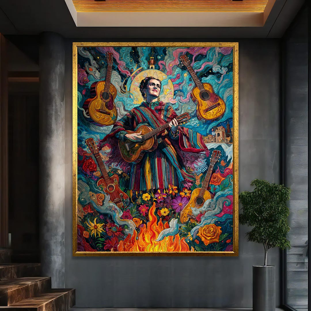 アート・デザイン・音楽 Vargas Chavela Vargas Canvas Print: Surreal Mexican Folk Art Portrait - Etsy
