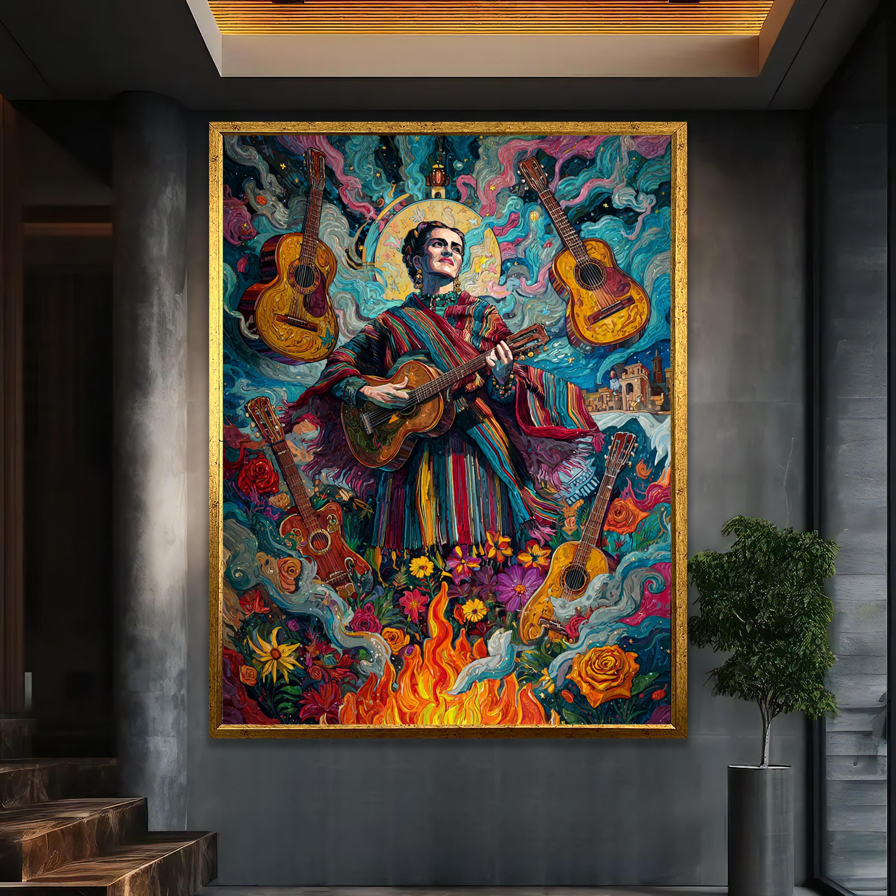 Chavela Vargas Canvas Print: Surreal Mexican Folk Art Portrait - Etsy