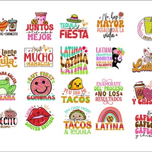 Latina SVG PNG Design Bundle, Chingona svg, But First Cafecito Conchas Chisme SVG, Mexican Funny Quotes, Sublimation Designs T-shirt svg png