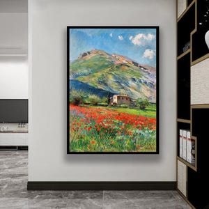 Vintage Floral Canvas Art: Spring Wildflowers Field, Farmhouse Decor