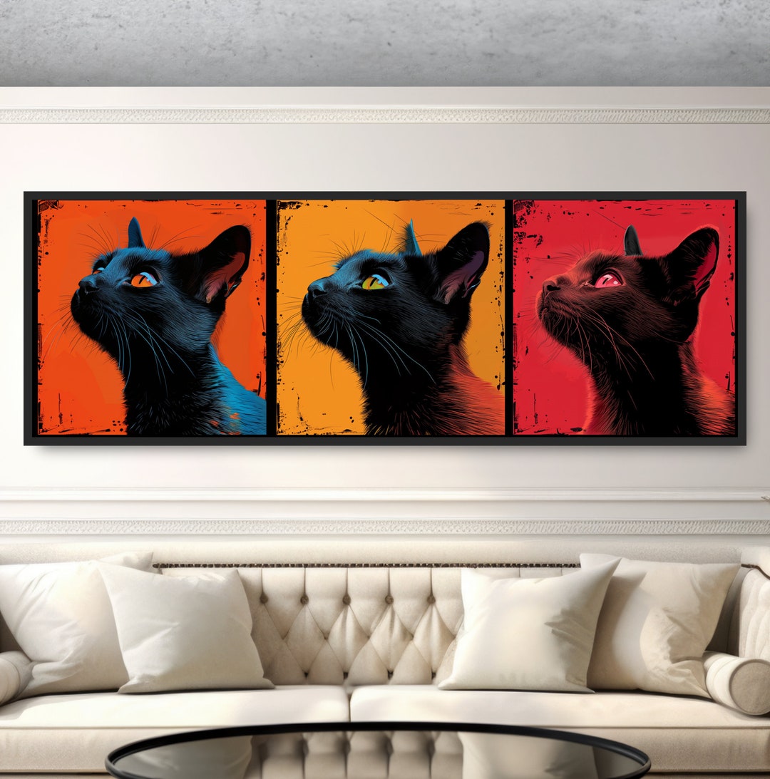 black-cat-pop-art-painting-print-panoramic-framed-poster-or-canvas