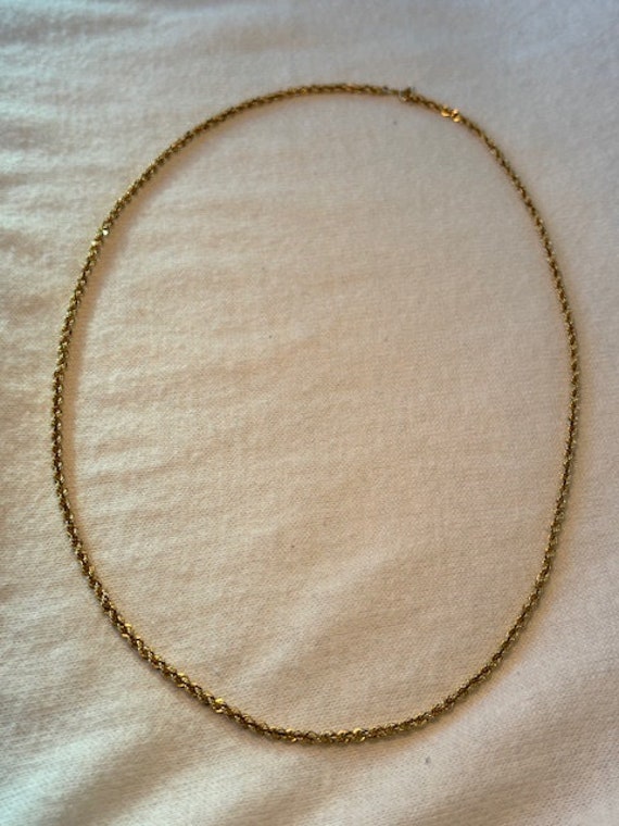 Sale! Vintage 20" 14K Gold Rope Chain Necklace. - image 3