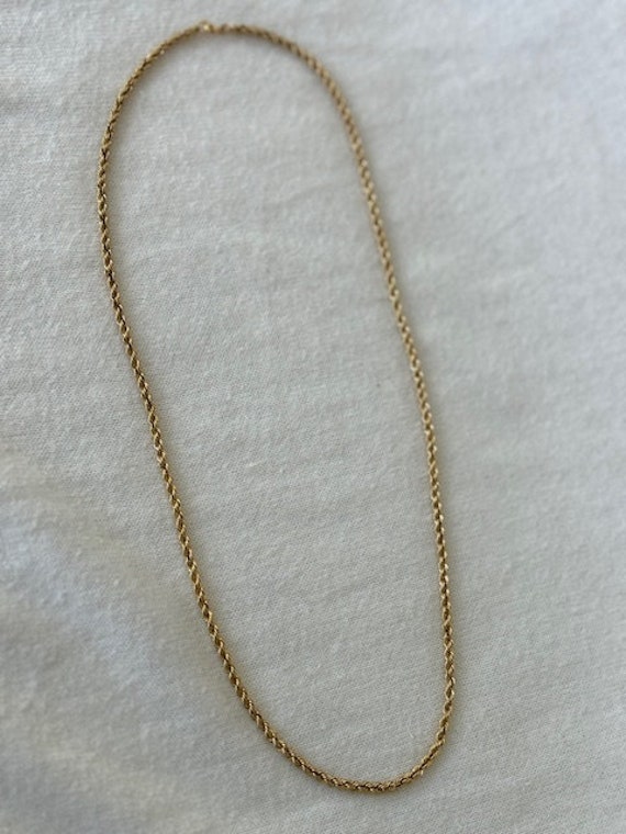 Sale! Vintage 20" 14K Gold Rope Chain Necklace. - image 5
