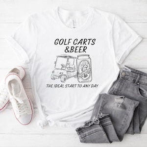 Golfshirt, grappige golfcadeaus, biershirt, shirt golfkar, shirt bierliefhebber, grappig drinkshirt, vaderdagcadeau, shirt vader, sportshirt