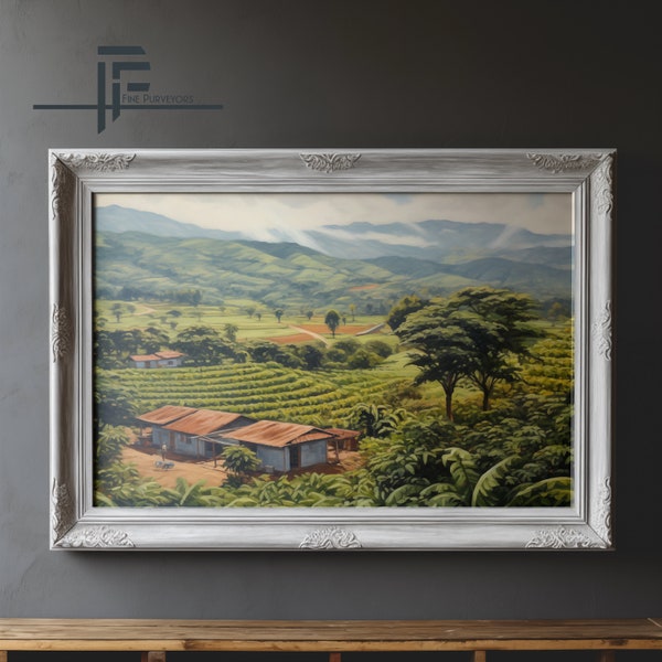 Venezuelan Coffee fields 1 | Oil painting | Landscape | High Altitude coffee plantation | Digital Art | PRINTABLE Download | 972