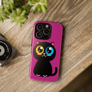 Cute Cat Phone Case, Cat Lover Gift, Cartoon Cat Phone Cover, Pet Themed Phone Accessory, Colorful Cat Design