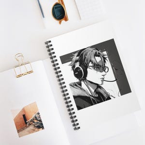 Stylish Gaming Spiral Notebook Journal for Students Gift for Gamers Aesthetic Sketchbook Anime-Inspired Notepad Manga Comics Books Planners