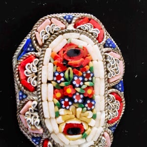 Antique Italian Micro Mosaic Brooch