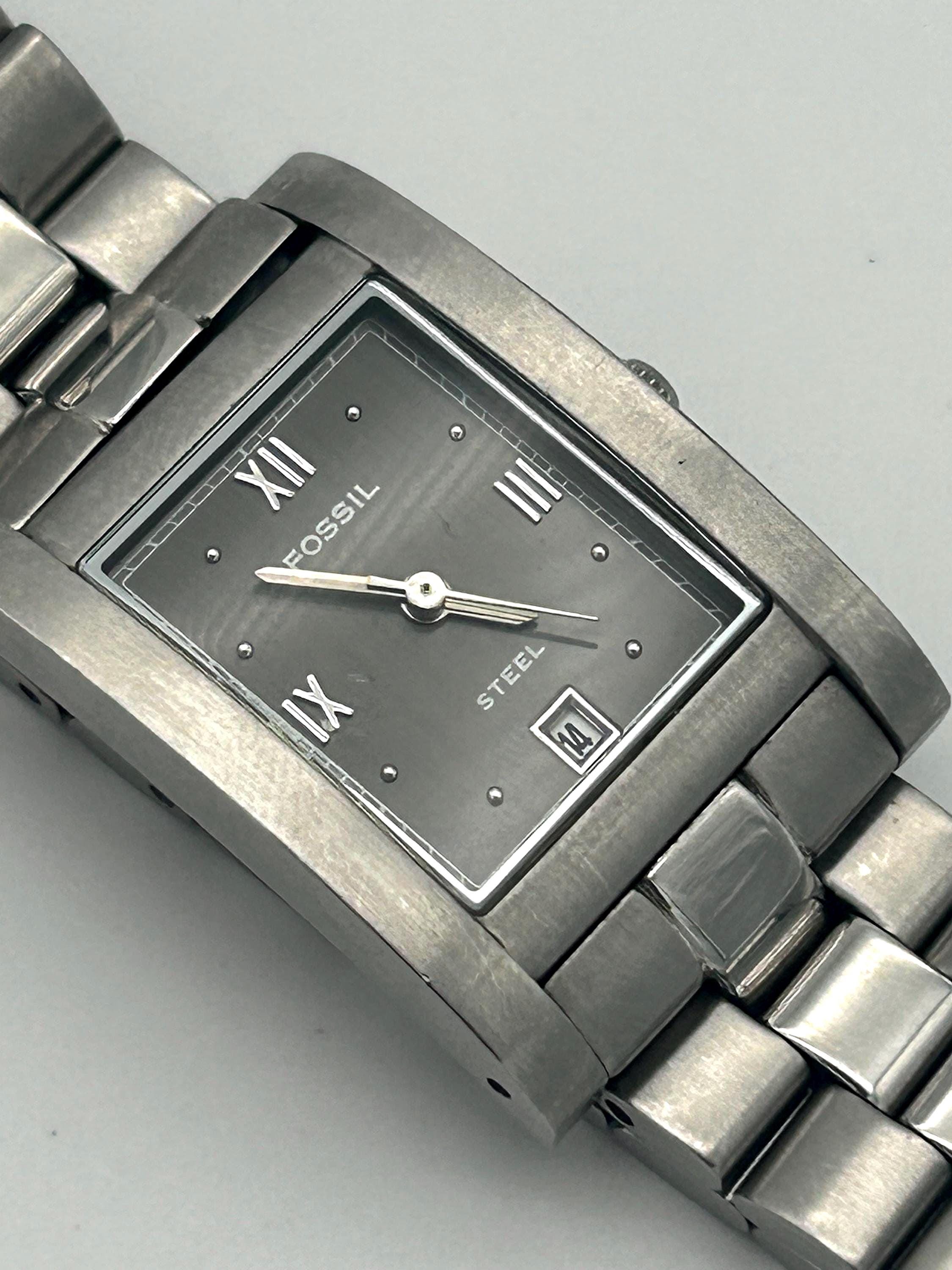 Vintage Fossil Watch Womens Arkitekt Stainless Steel Black Dial Rhinestone WORKS Fossil Arkitekt Minimalist Unisex Watch Price: SOLD  main image 2