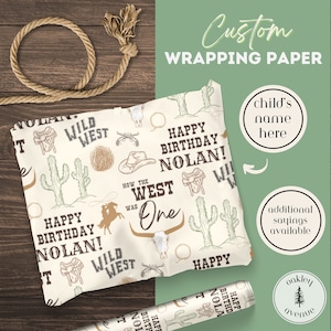 Come l'ovest era un rodeo occidentale Compleanno a tema Carta da regalo personalizzata Primo compleanno da cowboy Forniture per feste Carta da regalo personalizzata per il primo compleanno
