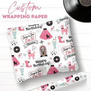 Jump & Jive I'm Five Personalized Gift Wrap | Jump and Jive I'm 5 Party Decor | Custom Wrapping Paper