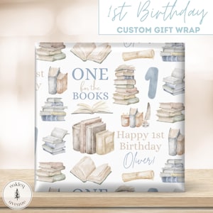 One For The Books Carta da regalo personalizzata Boy Chapter One 1° compleanno Carta da regalo personalizzata Libro Forniture per feste Baby Shower Decorazioni per il primo compleanno