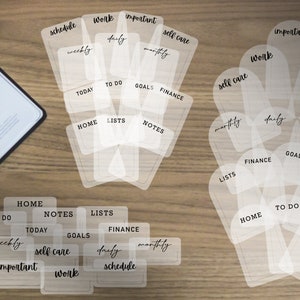 Pestañas de planificador minimalista / Marcador de página flotante / A5 A6 B6 / Juego de marcadores de página / Pestañas de vitela de 170 g/m² / Marcador de planificación minimalista / Sujetapáginas de libro