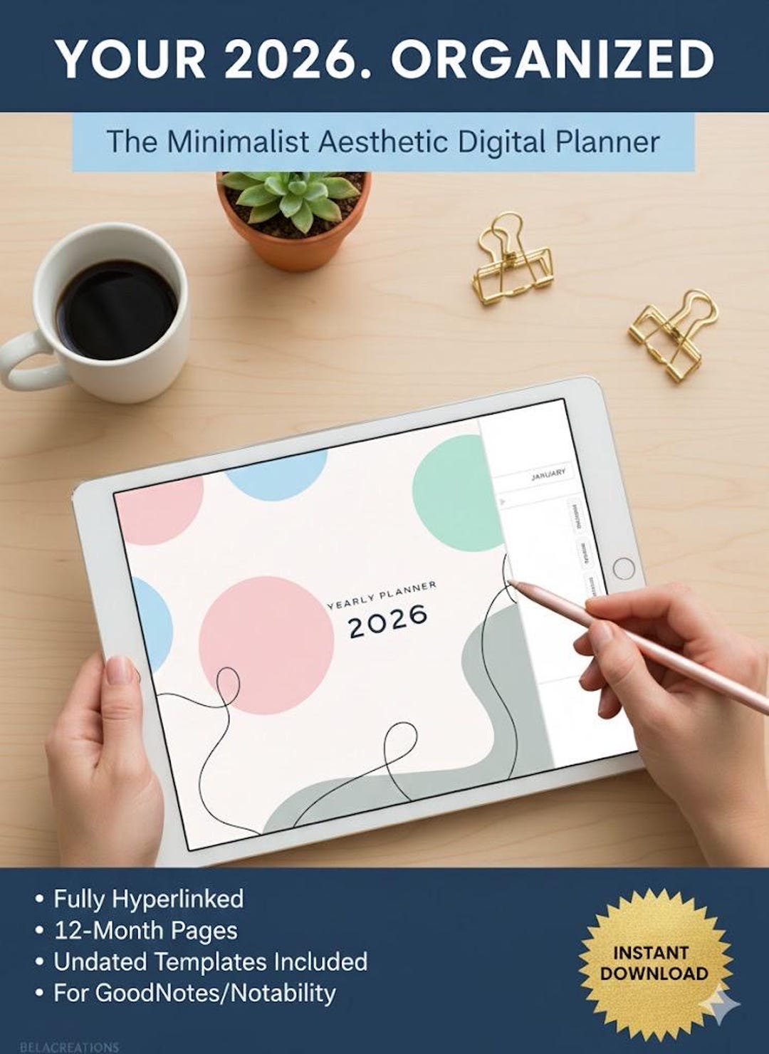 All in One/ Custom Digital Planner 2026/2027/2028, Daily Weekly Monthly ...