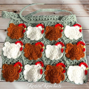 Chicken Egg Collecting Apron Hand Crochet image 3