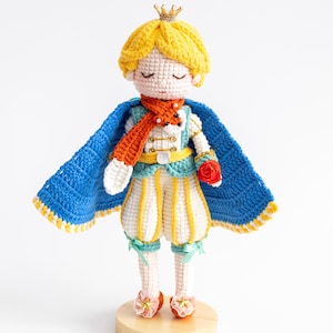 Gehäkelte kleine Prinz Puppe, handgemachte kleine Prinz Puppe, kleine Prinz Puppe, Weihnachtsgeschenk, Amigurumi kleiner Prinz