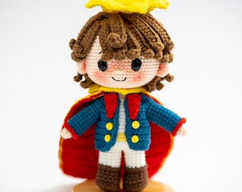 Muñeca de ganchillo El Principito, Muñeca hecha a mano El Principito, Muñeca El Principito, Regalo de Navidad, Amigurumi El Principito