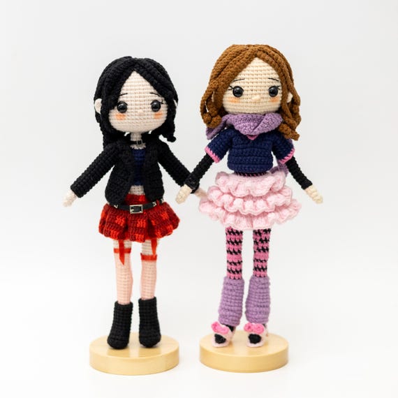 Crochet Nana and Hachi Doll, Handmade Nana and Hachi Doll