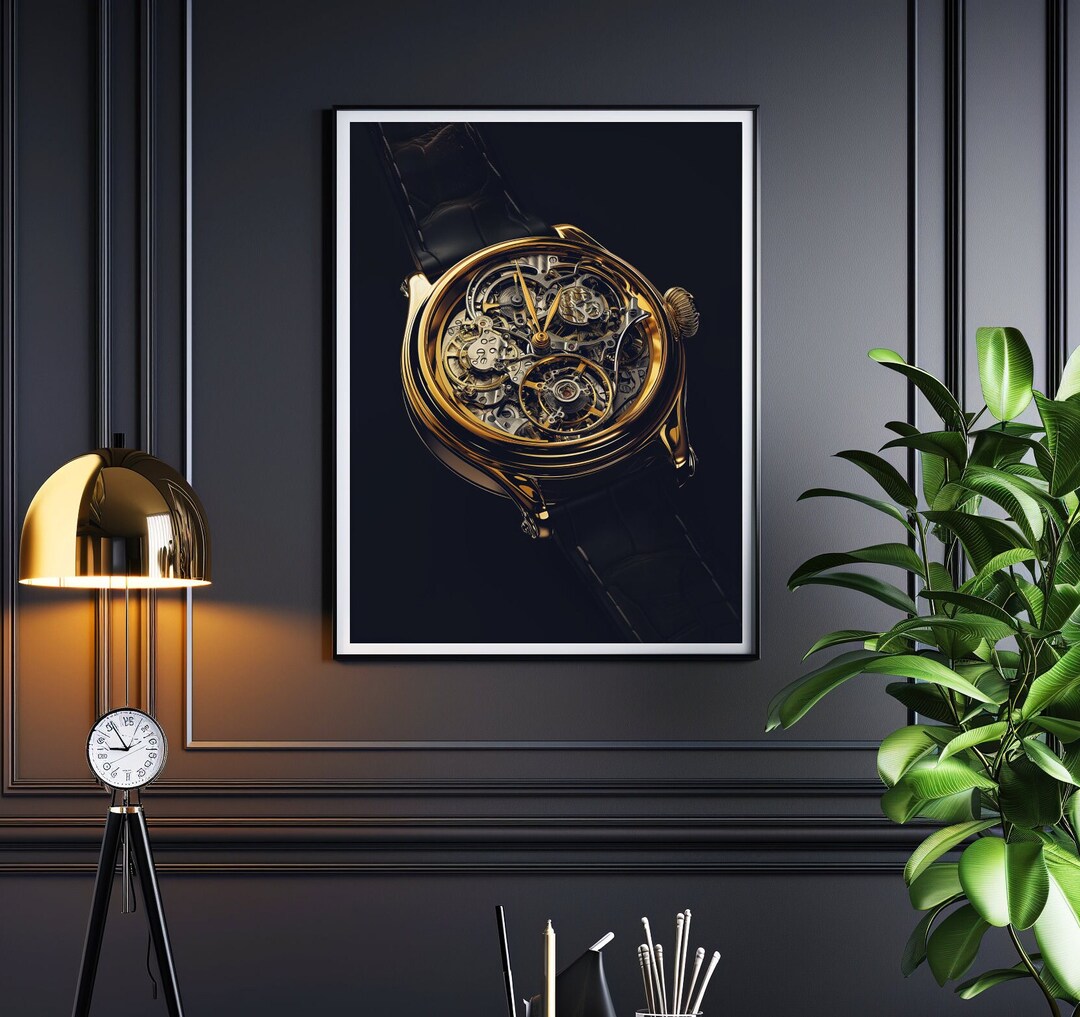 Imagined Watch - Gold Abstract Skeleton Patek Inspired Watch With Black ...