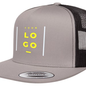 Custom embroidered flat visor hat - snapback closure