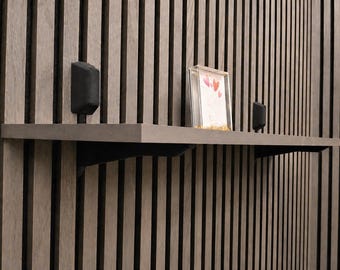 Shelf brackets for acoustic panels without drilling – shelf support (3 sizes)