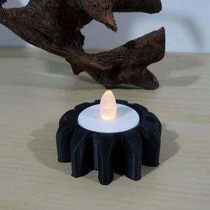 Tealight holder | Gear design | LED tealight | Decoration | Gift | Christmas