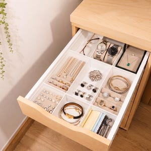 IKEA Alex Schubladen Organizer 36 x 70 mit 5 Schubladen | Set E | Einsatz für flache Schublade | Schmuckaufbewahrung, Uhren & Brillen