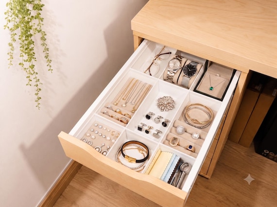IKEA Alex Schubladen Organizer 36 X 70 Mit 5 Schubladen | Set E | Einsatz Für Flache Schublade | Schmuckaufbewahrung, Uhren & Brillen
