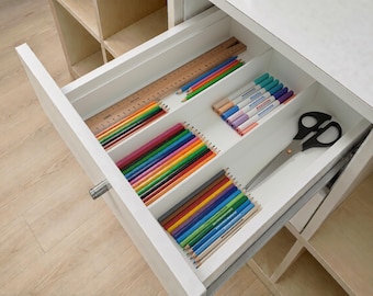 IKEA KALLAX Schubladen-Organizer Set B | 3 lange Boxen | für Stifte, Büro und Basteln