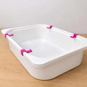 Trofast Stapel Clips für IKEA TROFAST Boxen – Stapelhilfe & Verbinder für Kunststoffkisten – platzsparende Organizer Halterung | 4 Stück