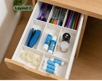 IKEA ALEX Drawer Organizer 36x70 – Desk Drawer Insert – Office, Makeup & Storage Organizer – Layout C