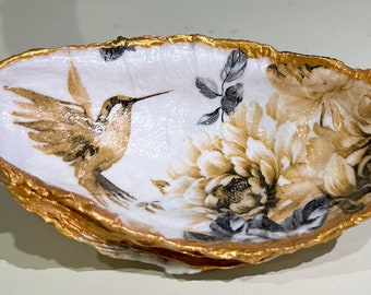 Oyster Shell Dish Humming Bird