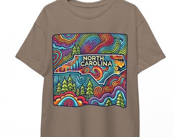 North Carolina Shirt | Vibrant Vistas of North Carolina T-Shirt | North Carolina Souvenir Gift Tee Shirt | State of North Carolina Design