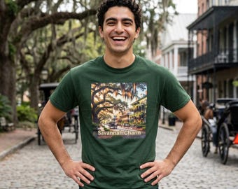 Savannah Charm T-Shirt | Savannah Georgia Tee Shirt | Historic District Tee | Southern Travel Shirt | Savannah Souvenir Gift